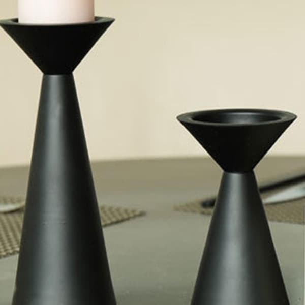 Svart Ljusstake Set Om 3
