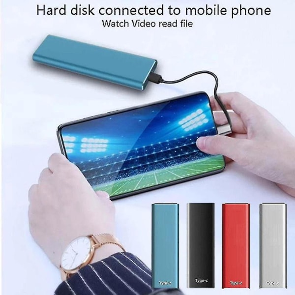 USB 3.1 High Speed ​​2tb/8tb/16tb Solid State Disk Ssd Mobile Externe Festplatte Colorjm5（2TB，Musta）