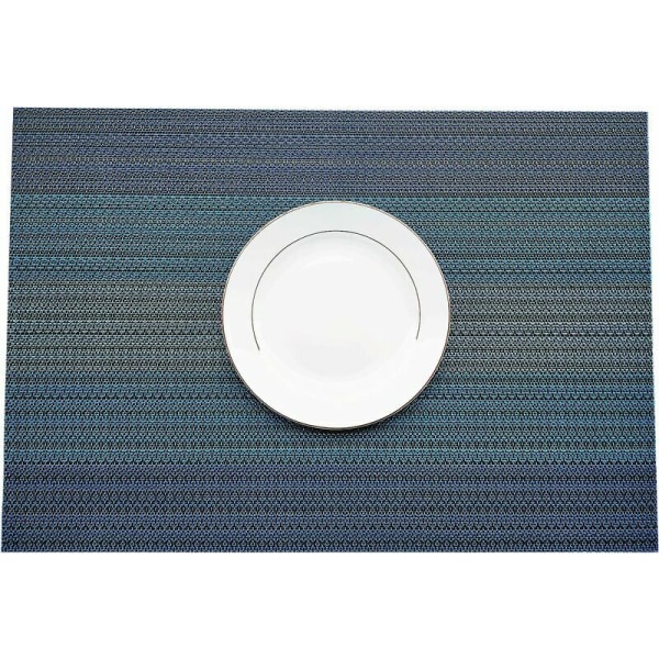 Bordstablett, set med 4 halkfria tvättbara bordstabletter gjorda av slitstark och värmebeständig PVC för hem, restaurang, matbord Blå 45x30cm
