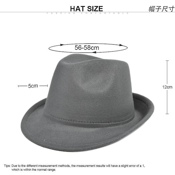 Sort Uldhat Retro Herre- og Damehat Britisk Hat Stor Skygge Hat Bagside Jazz Hat Uldhat Cowboyhat