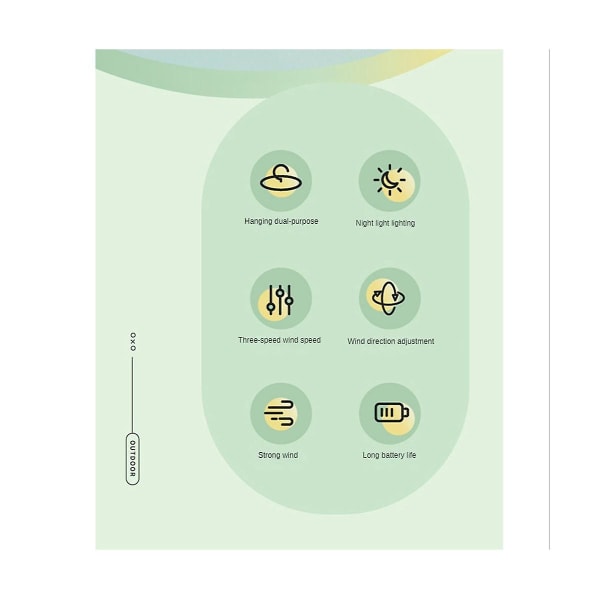 Hjemmekontor Camping Multifunksjonell Bærbar Vifte Nattbelysning Kan Henges Med Tre-trinns Usb F（1）