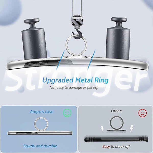 Serie Galaxy S21 Skal 5G, [Värmeavledning] [Fällbar Stativ som Inte Fallar Av] 360 Metallring, Militärt Slitstarkt Skyddande Telefonfodral, Silver