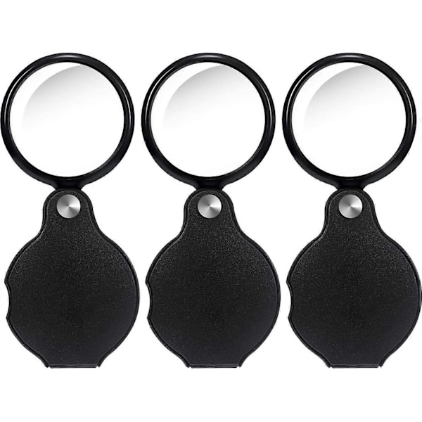 10X Mini Förstoringsglas Vikbart Fickförstoringsglas Bigeye Glas Loupe med Svart Roterande Skyddande Fodral för Läsning av Tidning, Bok, Tidskrift, Sc