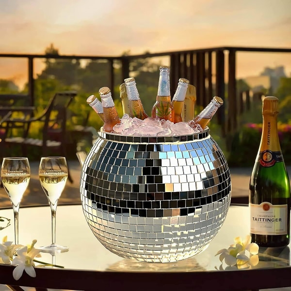 Disco Ice Bucket, Retro-juhlatarvikkeet, Groovy Barware, Trendikäs Disco Ball -juomaastiat