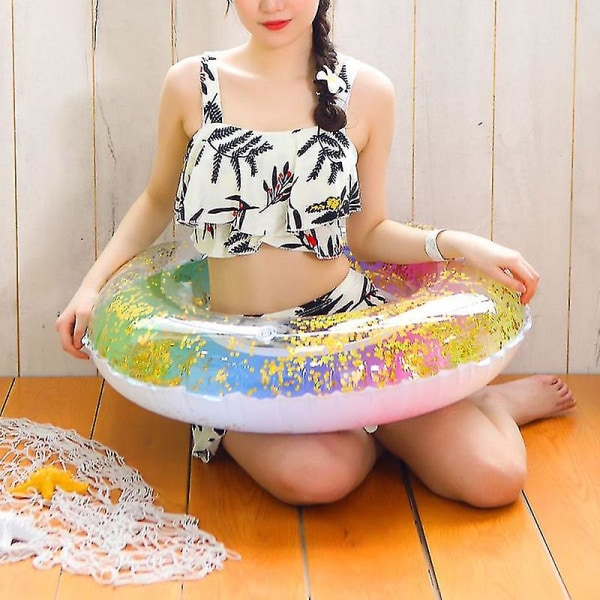Rainbow Float uimarengas paljetteja väriä muuttava Summer Beach Party allaslelut (C)