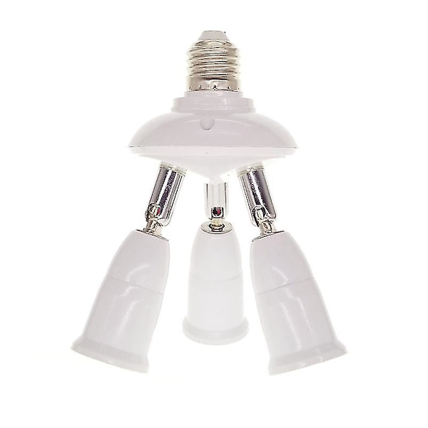 Trippel E27-sokkel for LED-lyspære til å skru, 360 justerbar, 85-265v, 3 E27-adapter for taklyspæreholder, justerbar E27-sokkelforlengelse