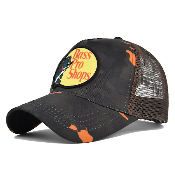 Broderet Baseball Cap Bass Woven Label Cap Mesh Cap Buet Skygge Solhat Sommerhat Solskygge