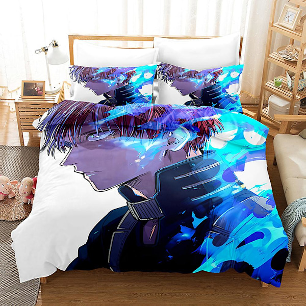 3D Digitaltryck Cartoon My Hero Academia Quilt Cover Pillowcase Sängkläder Tredelad Set YXX24 180*200cm -ZHENV（180*200cm）