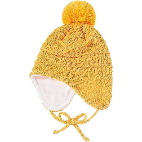 Nyfödda Beanie Hattar Varma Mössa Spädbarn Vinter Toddler Öronklaffar Stickad Hatt med Pompojke Sticka Flicka Omsorg