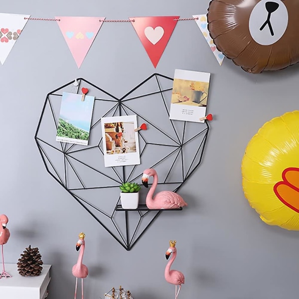 Ny, velegnet fotovægdekoration, Diy jernnetvægdekoration, hjerte kunst fotovægophæng i familien