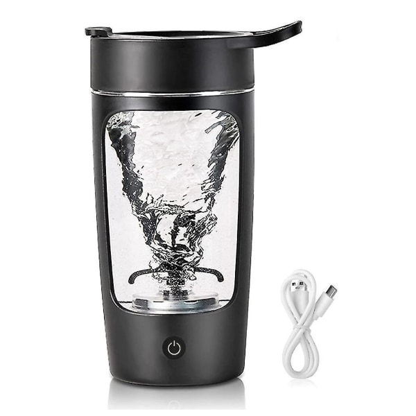 650ml Elektrisk Protein Shaker Cup Auto Shake Mixer Kaffeflaske Pulverblender Krus (Sort)