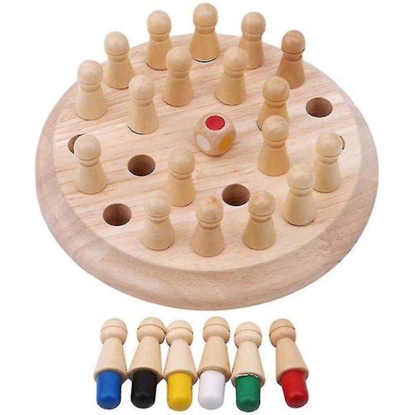 Memory Chess Barneselskapsspill Minne fyrstikkpinne i tre Sjakkspill Moroblokk