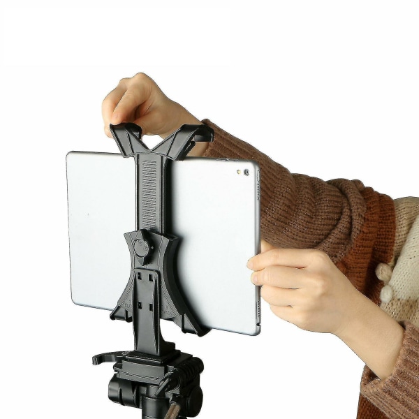 Ipad Tripod Mount Adapter Universal Tablet Clamp Holder, Brug på stativ, Monopod, Selfie Stick, Bordstativ Stand Etc - Optagelse af video og foto W