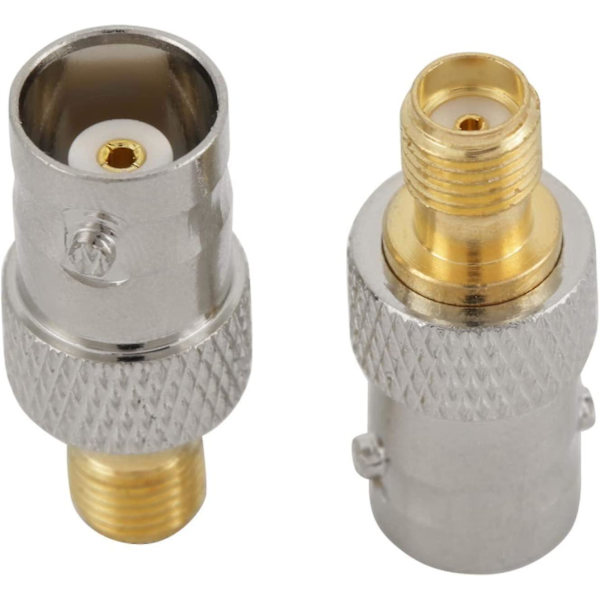 2-pack BNC-hona till SMA-hona RF-kontakt test koaxialadapter för antennanslutning