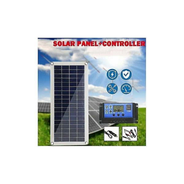 4320cm 8W 12V solpanel, solpanelsats, batteriladdarsats med 60A solarladdningskontrollkompatibel husbil, yacht, utomhus, trädgårdsradio