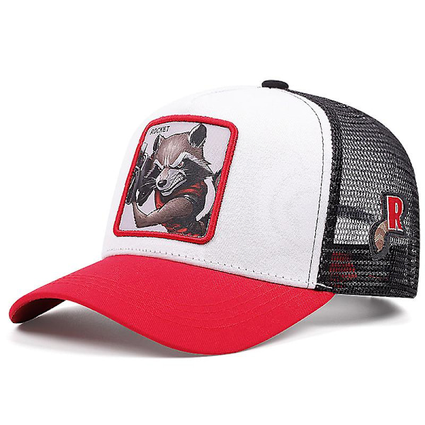 Cartoon broderad Mickey Mouse baseball keps utomhus mesh duckbill keps sommar solskydd andningsbar hatt Rocket White