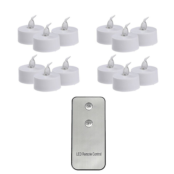 12 st LED-värmeljus Flamlösa batteriljus Flamlösa votivljus Elektriska fönsterljus Flamlösa flimrande värmeljus