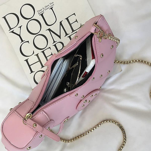 Dinosaurus olkalaukku, PU Stegosaurus crossbody-laukku tytöille ja naisille, pinkki