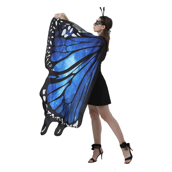 Cosplay Wings Butterfly Shawl Pendant Roterende Halloween Butterfly Shawl Nyt（D，Multicolor）