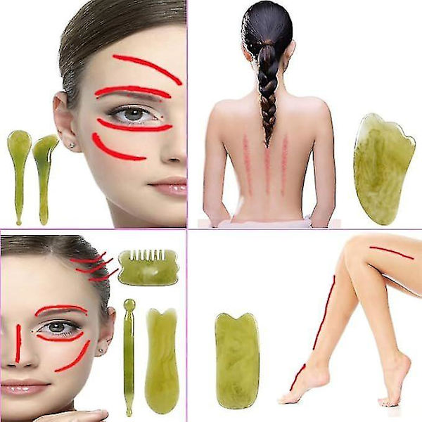 7 st Gua Sha skrapverktyg massage set, Gua Sha ansiktsverktyg - SNNGV
