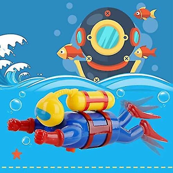 Dykarleksaker för barn Badkar Simtid Roligt Scuba Undervattensäventyrare Wind Up Toy Vattendykare Toddler 1 st Superiora?kvalitet och kreativitet