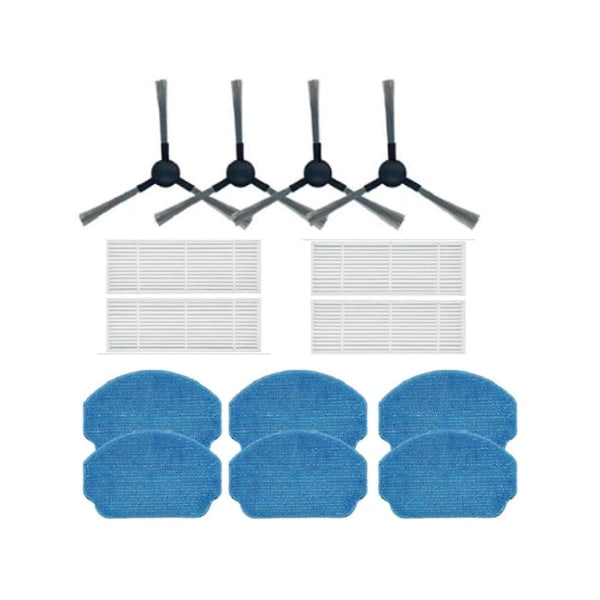 4 stk. filter, sidebørste og moppeklut til Br150 Br151/ Br150 Br151 / Br150 Br151 robotstøvsuger