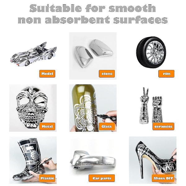 3 kpl nestemäistä kromimerkkiä peili nestemäinen kromimaali kynäsarja metallinen merkintämerkit kynä Diy taidekäsityö korostuskynä