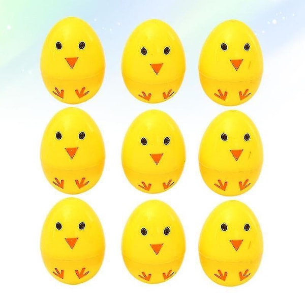 24 stk Chick Printing Egg Simuler Plastic Æggeskal Kids Diy Egg Party Supplies Layout Rekvisitter til påskefest Lotteri