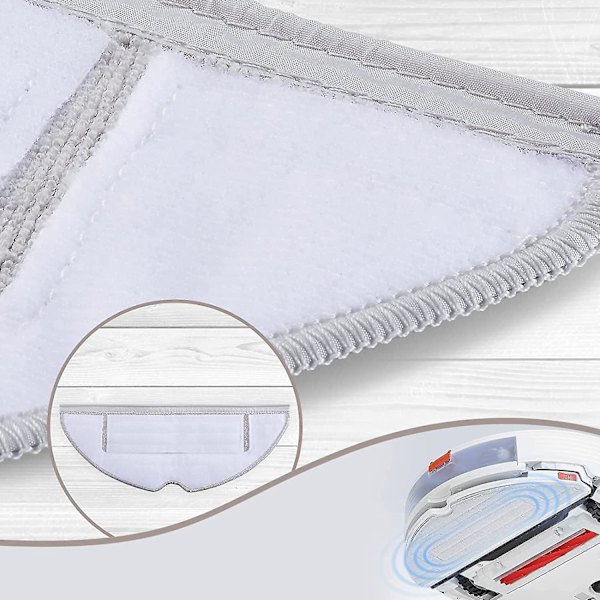 2 stk. Sølvion Moppklutpute for Roborock S7 Maxv / S7 Maxv Plus / S7 Maxv Ultra / S7 Pro Ultra / S7 / S7+ Serie Robot Vacuum Microfiber Vibrarise