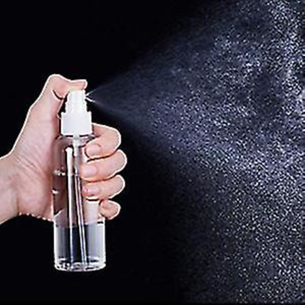 10 st Sprayflaskor, 50 ml Klar Tom Fin Mist Plast Mini Reseflaska Set, Små Påfyllningsbara Vätskebehållare
