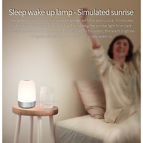 Vækkeur nattelys dæmpbar varm hvid seng lampe soveværelse RGB seng lampe 106 * 151cm