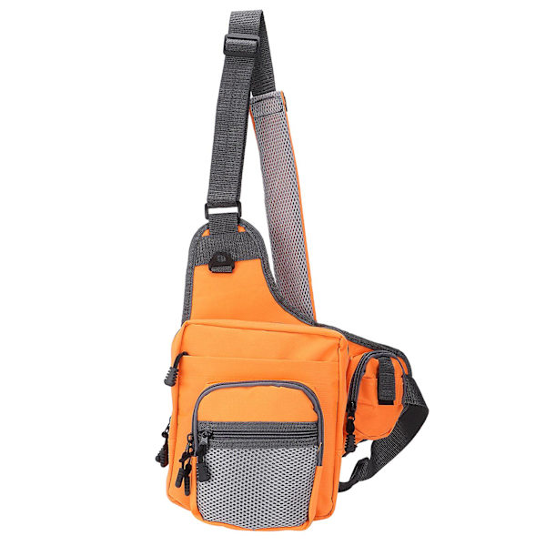 2024 Polyester Multifunktionell Fiskeutrustning Crossbody Väska med Justerbara Axelremmar (Orange)