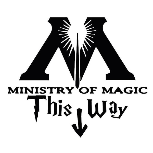 Ministry of Magic This Way Decal-klistermærke 7,5-tommer gange 6,4-tommer Premium-kvalitet sort vinyl