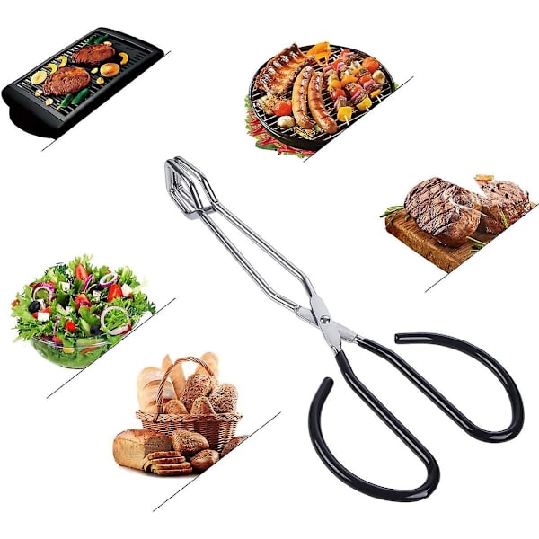 Sax-tång, Kök Matlagning Lång Rostfritt Stål Grill Multifunktionell Grilltång Sax För Matlagning Grillklämma Vändare