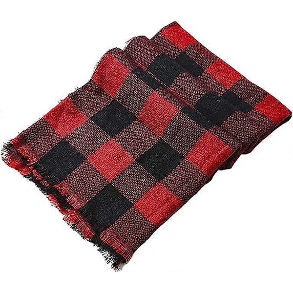 Dam Plaid Lyxig Varm Halsduk Vinterhalsduk Kvinna Varm Utomhus Sjal Kvinna Filt Bomulls Halsduk