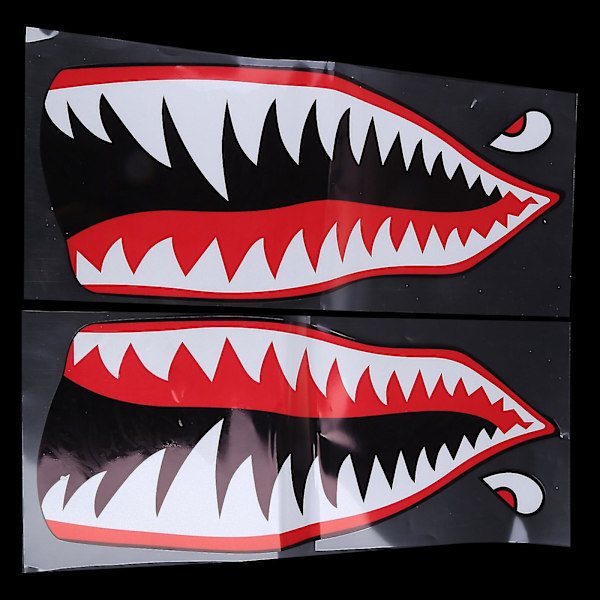 2 stk. Flying Tigers Shark Teeth A-10 Warthog klistremerker Warhawk jagerfly