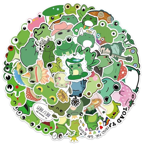 50 söpöä sammakon Doodle-tarraa, yksilöllinen sisustus