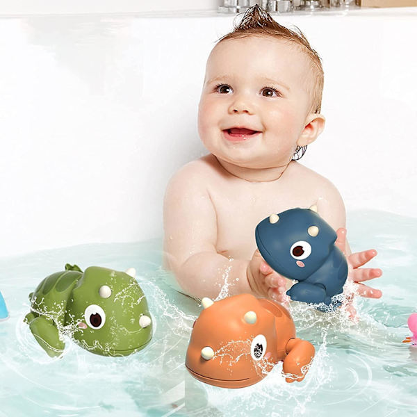 3 st. Uppdragbara Dinosaurier Baby Pool Leksak, Simmande Söta Rörliga Dinosaurier Badleksak Badkar Vattenleksak Strand Spädbarn Småbarn Barn Pojkar Flickor Ålder 1 2 3 4 5 6