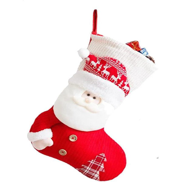 Julstrumpa Plush Julhängande Strumpa Tomte Snögubbe Hållare Julgran Hängande Strumpor För Julparty Dekoration (a)