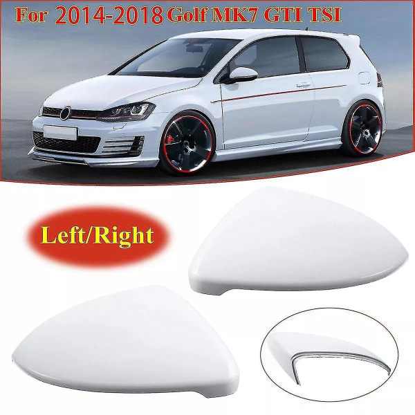 2x För - Golf 7 Mk7 - 2014 2015 2016 17 2018 Front Vit Bakre sidovingsspegel Cap Cover 5g0857（Vit）