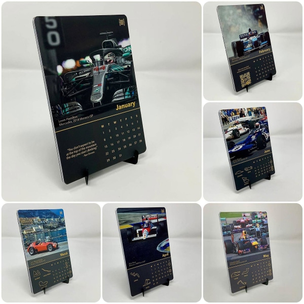 2024 Formula 1 -autokalenteri faneille, F1-kalenterornamentti kotitoimistoon