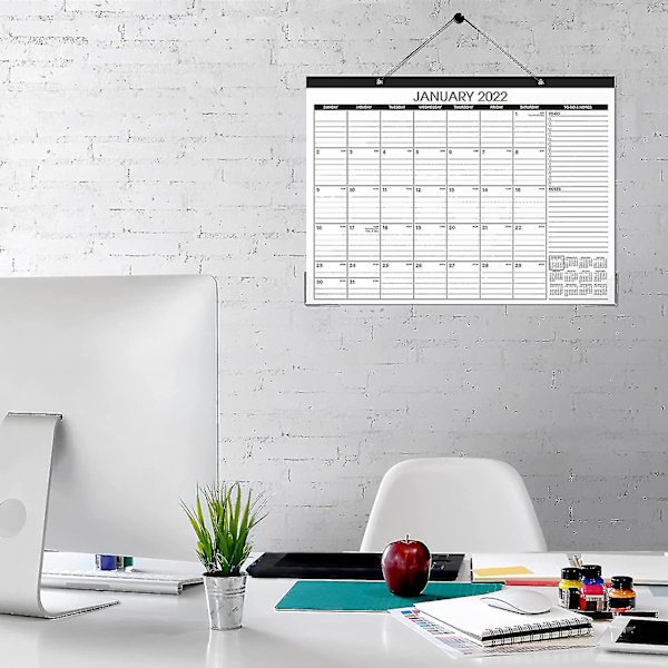 2022 Skrivbordskalender - 2022-2023 43,18 cm x 55,88 cm, jan 2022 - jun 2023, 18 månaders plan, stort horisontellt block, riv av design, 2 hörnskydd A