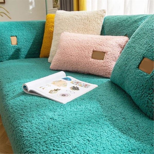 Hörnsofföverdrag Quiltat Sofföverdrag Med Armstöd Med Vänster/Höger Meridian - L-format Fläckskyddande Soffskydd (grön, 110x110cm/kvadrat)
