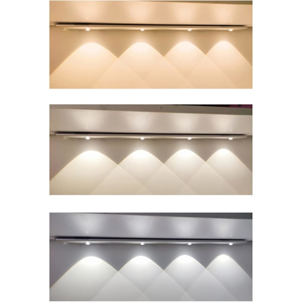 40cm LED Ultra Tynd Smart Lys, Trådløs Bevægelsessensor Genopladelig Lys, Aluminium Legering Materiale, til Skabe, Skab, Skab (Space Silver)