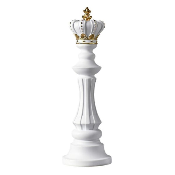 Chess Figurine International -patsas Kuningas Kuningatar Knight Resin Askartelukoristeet (Valkoinen Kuningas)