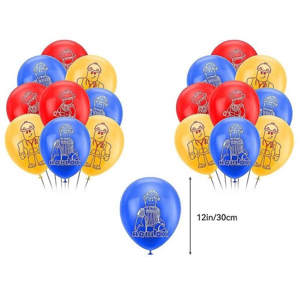 Roblox Virtual World Party Ballongsett Barn Bursdagsfest Dekorer Bannere Kake Toppers Ballonger Dekorrekvisita Ornamenter Rekvisita