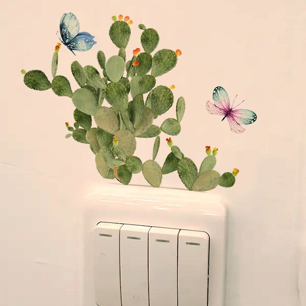 1 st Växttryckströmbrytareuttag Väggklistermärke Avtagbar DIY Väggkonstdekor Dekal