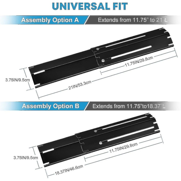 4 stk justerbare varmespredere, 30-53 cm varmeplate gassgrillsett grillutstyr til de fleste gasser