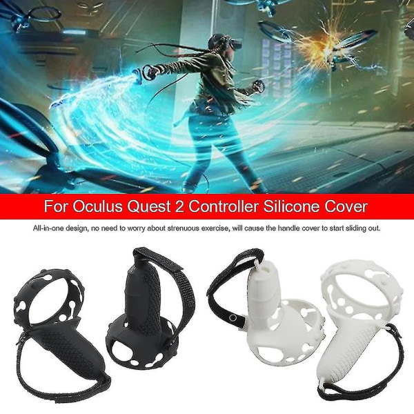 For Oculus Quest 2 Controller Grip beskyttelsesdeksel Premium silikondeksel（svart）