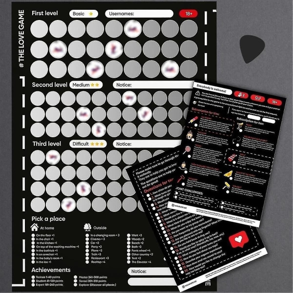 Spill Scratch Off-plakat Spill for par Valentinsdagsgaver Veggplakat henne og til henne